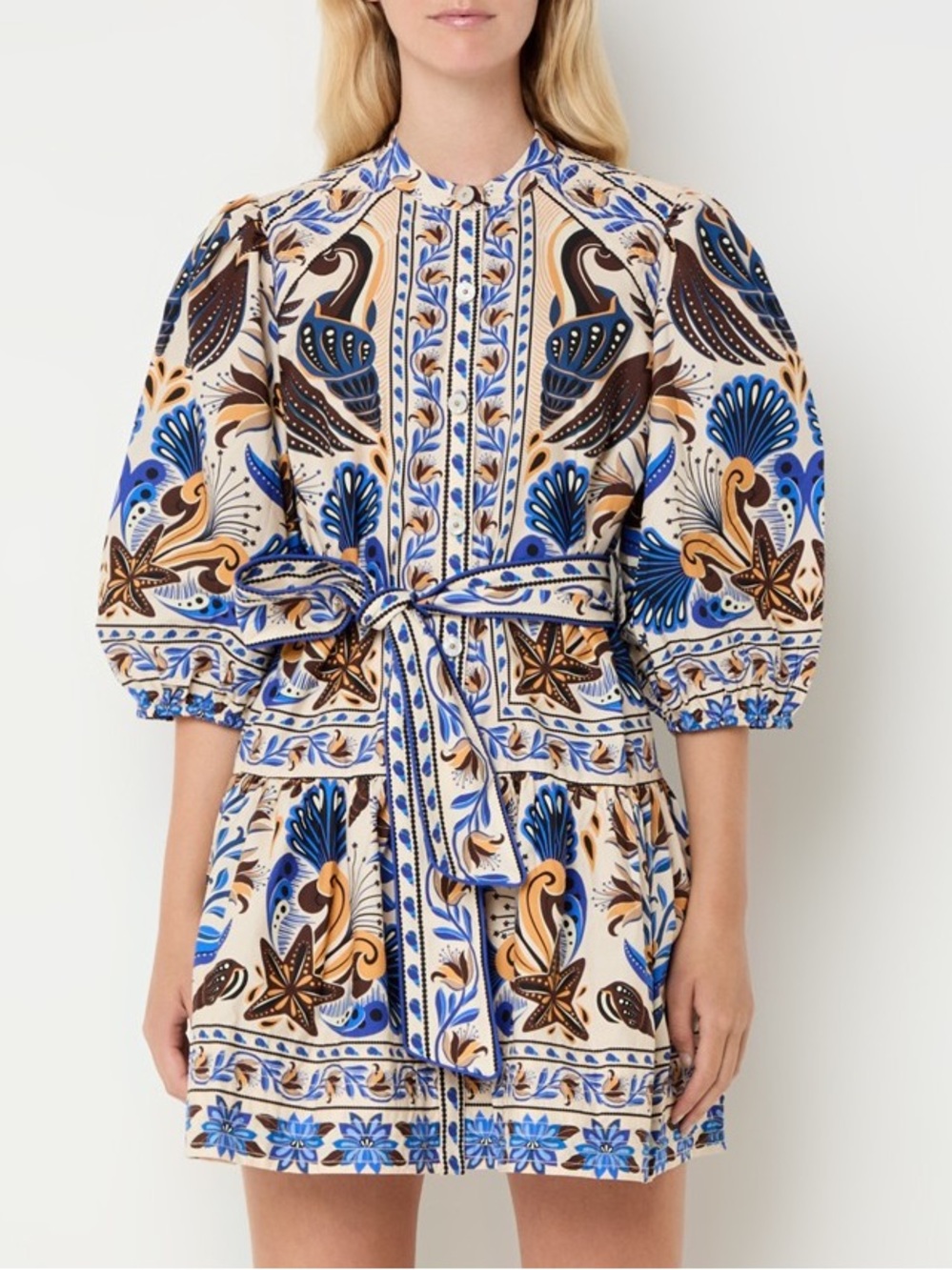 Farm Rio NWT Sand Nature Land Organic Cotton Mini Dress medium - Picture 2 of 15